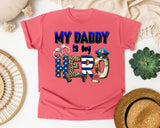 My Daddy Is My Hero Grey 2 graphic tee in Watermelon