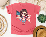 Girl Holding Large Flag graphic tee in Watermelon