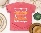 The Best Dads Get Promoted To Grandpa White graphic tee in Watermelon