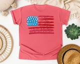 Star Spangled Banner Flag graphic tee in Watermelon