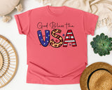 God Bless The USA Grey graphic tee in Watermelon