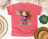 Girl With Flag Running graphic tee in Watermelon