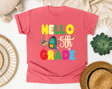 Hello 5th Grade Backpack graphic tee in Watermelon
