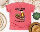 Grill King Dad Master Of The Flame Brown 2 graphic tee in Watermelon