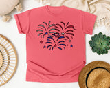 Patriotic Fireworks Burst graphic tee in Watermelon