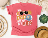I'm A Cool Dad Just Ask My Kids White 2 graphic tee in Watermelon