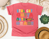 Straight Outta 4th Grade Pencil graphic tee in Watermelon