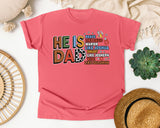 He Is Dad Brave Like David Warrior Like Joshua Grey graphic tee in Watermelon