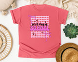 First Day Of School Pink Grid graphic tee in Watermelon