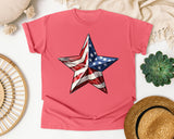 American Flag Star graphic tee in Watermelon
