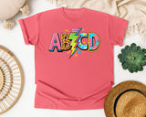 ABCD Leopard Bolt graphic tee in Watermelon