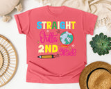 Straight Outta 2nd Grade Globe graphic tee in Watermelon