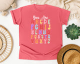 You Are ABC Affirmations graphic tee in Watermelon