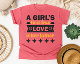 A Girl's First True Love Is Her Father Brown graphic tee in Watermelon