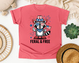 Feral And Free Grey graphic tee in Watermelon