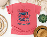 Red White And Blue 250 graphic tee in Watermelon