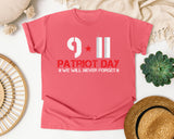 Patriot Day We Will Never Forget White graphic tee in Watermelon