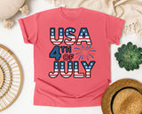USA 4th Of July Grey graphic tee in Watermelon