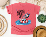 Chill The Fourth Out Grey 3 graphic tee in Watermelon