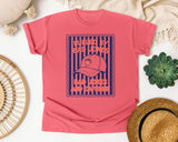 Fueled By Bad Jokes And Caffeine graphic tee in Watermelon