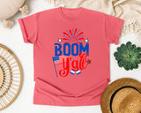 Boom Y'all Blue graphic tee in Watermelon