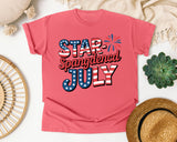 Star Spangled July Grey graphic tee in Watermelon