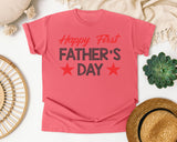 Happy First Father's Day Grey 2 graphic tee in Watermelon