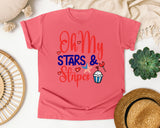 Oh My Stars And Stripes graphic tee in Watermelon
