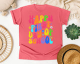 Happy First Day Of School Groovy graphic tee in Watermelon