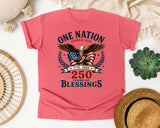 One Nation Under God 250 Years Of Blessings graphic tee in Watermelon