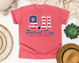 Patriot Day We Will Never Forget Navy graphic tee in Watermelon