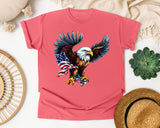 Bald Eagle With Flag graphic tee in Watermelon