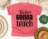 Teachers Gonna Teach Pencil graphic tee in Watermelon