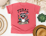 Feral But Free graphic tee in Watermelon