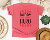 Daddy Is My Hero Pink 3 graphic tee in Watermelon