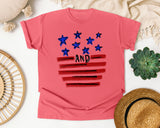 Stars And Stripes Red graphic tee in Watermelon