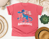 Amerisaurus Rex Pink graphic tee in Watermelon