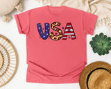 USA Brown graphic tee in Watermelon