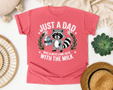 Just A Dad Who Always Came Back With The Milk Grey graphic tee in Watermelon