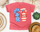 Patriotic Flip Flops graphic tee in Watermelon