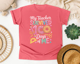 My Teacher Survived 100 Days Of Me Donut graphic tee in Watermelon