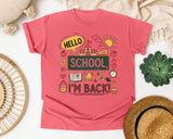 Hello School Im Back graphic tee in Watermelon