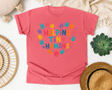 Helping Tiny Humans Handprint Heart graphic tee in Watermelon