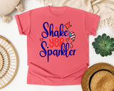 Shake Your Sparkler Navy graphic tee in Watermelon