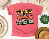 Thanks For Being My Teacher White graphic tee in Watermelon