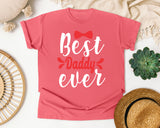 Best Daddy Ever White 4 graphic tee in Watermelon