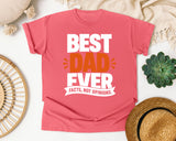Best Dad Ever Facts Not Opinions White graphic tee in Watermelon