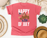 Happy 4th Of July White 2 graphic tee in Watermelon