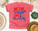 We The People Like To Party Blue 2 graphic tee in Watermelon