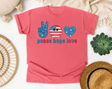 Peace Hope Love graphic tee in Watermelon